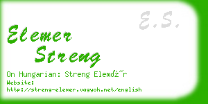 elemer streng business card